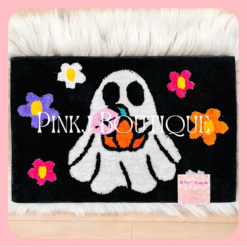 💗👻{Betsey Johnson} Adorable Halloween {Ghost} Flowers Bath Mat | Room Rug! - Picture 4 of 6